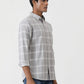 Grey Checked Slim Fit Casual Shirt | Greenfibre