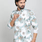 Green Printed Slim Fit Casual Shirt | JadeBlue