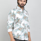 Green Printed Slim Fit Casual Shirt | JadeBlue