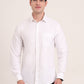 White Solid Slim Fit Casual Shirt | Greenfibre