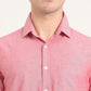 Red Solid Slim Fit Casual Shirt | Greenfibre