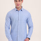 Blue Solid Slim Fit Casual Shirt | Greenfibre