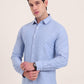 Blue Solid Slim Fit Casual Shirt | Greenfibre