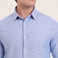 Blue Solid Slim Fit Casual Shirt | Greenfibre