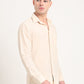 Beige Solid Slim Fit Casual Shirt | Greenfibre