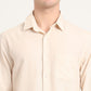 Beige Solid Slim Fit Casual Shirt | Greenfibre