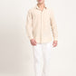 Beige Solid Slim Fit Casual Shirt | Greenfibre