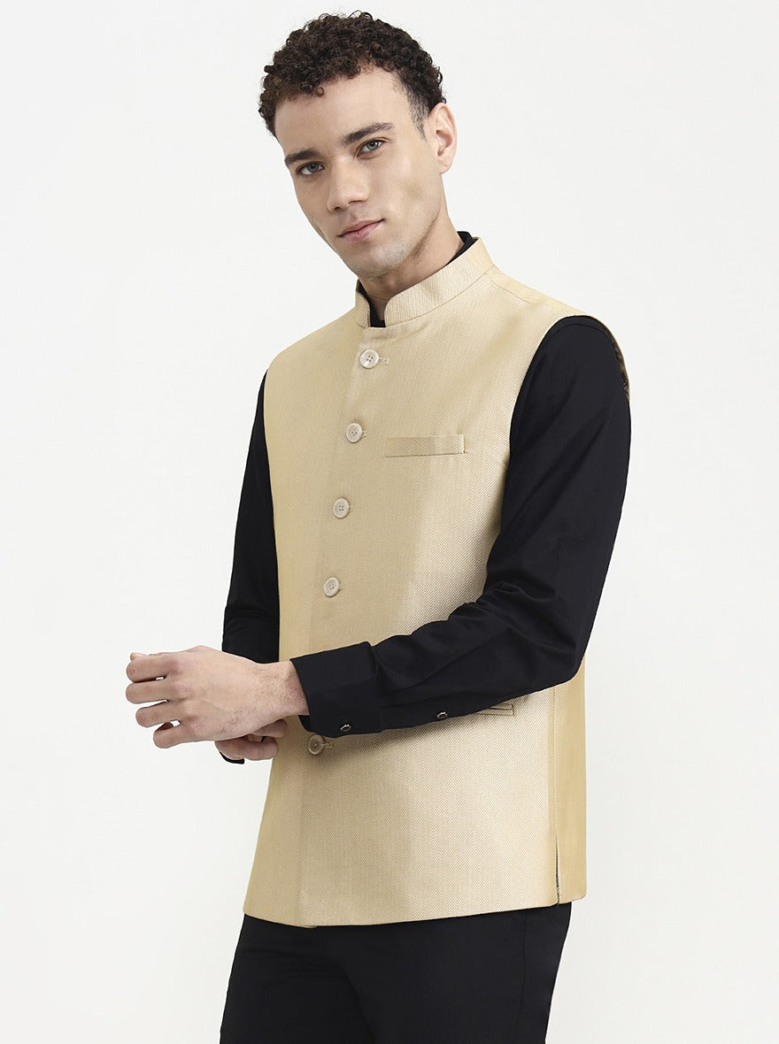Fawn Solid  Waistcoat | Greenfibre