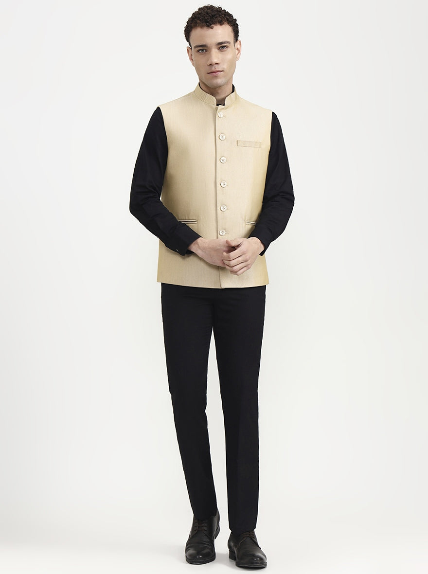 Fawn Solid  Waistcoat | Greenfibre
