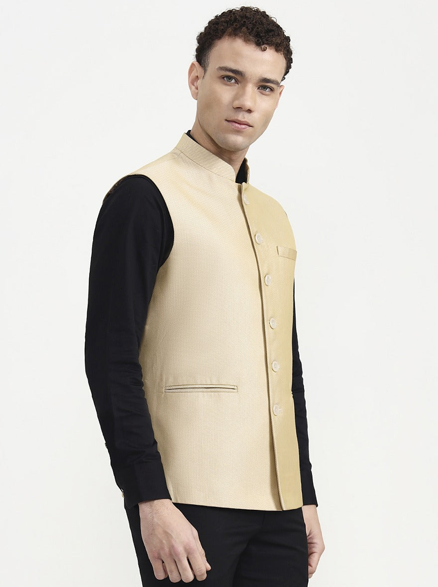 Fawn Solid  Waistcoat | Greenfibre