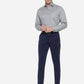 Dark Blue Solid Slim Fit Formal Trouser | JB Studio