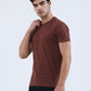 Friar Brown Printed Slim Fit T-Shirt | Greenfibre