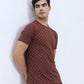 Friar Brown Printed Slim Fit T-Shirt | Greenfibre