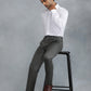 Dark Grey Solid Super Slim Fit Casual Trouser | Greenfibre