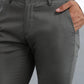 Dark Grey Solid Super Slim Fit Casual Trouser | Greenfibre