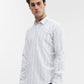 White Striped Smart Fit Semi Casual Shirt | Greenfibre