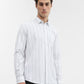 White Striped Smart Fit Semi Casual Shirt | Greenfibre