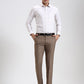 White & Fawn Striped Slim Fit Formal Shirt | Greenfibre