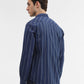 Navy Blue Striped Smart Fit Semi Casual Shirt | Greenfibre