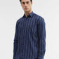 Navy Blue Striped Smart Fit Semi Casual Shirt | Greenfibre