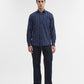 Navy Blue Striped Smart Fit Semi Casual Shirt | Greenfibre