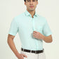 Light Green Solid Regular Fit Formal Shirt | Greenfibre