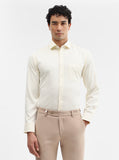 Cream Solid Slim Fit Formal Shirt | Greenfibre
