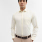 Cream Solid Slim Fit Formal Shirt | Greenfibre
