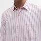 Light Pink Striped Smart Fit Semi Casual Shirt | Greenfibre