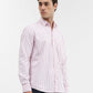 Light Pink Striped Smart Fit Semi Casual Shirt | Greenfibre