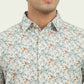 White Printed Slim Fit Casual Shirt | JadeBlue