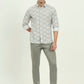 White Printed Slim Fit Casual Shirt | JadeBlue
