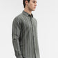 Olive Striped Slim Fit Casual Shirt | Greenfibre