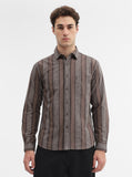 Chocolaty Striped Slim Fit Casual Shirt | Greenfibre