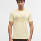 Mustard Printed Slim Fit T-Shirt | Greenfibre