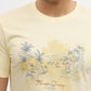 Mustard Printed Slim Fit T-Shirt | Greenfibre