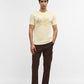 Mustard Printed Slim Fit T-Shirt | Greenfibre