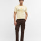 Mustard Printed Slim Fit T-Shirt | Greenfibre