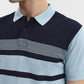 Navy Blue Striped Slim Fit Polo T-Shirt | Greenfibre