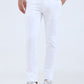 White Solid Super Slim Fit Casual Trouser | Greenfibre