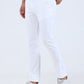 White Solid Super Slim Fit Casual Trouser | Greenfibre