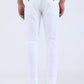 White Solid Super Slim Fit Casual Trouser | Greenfibre