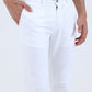 White Solid Super Slim Fit Casual Trouser | Greenfibre