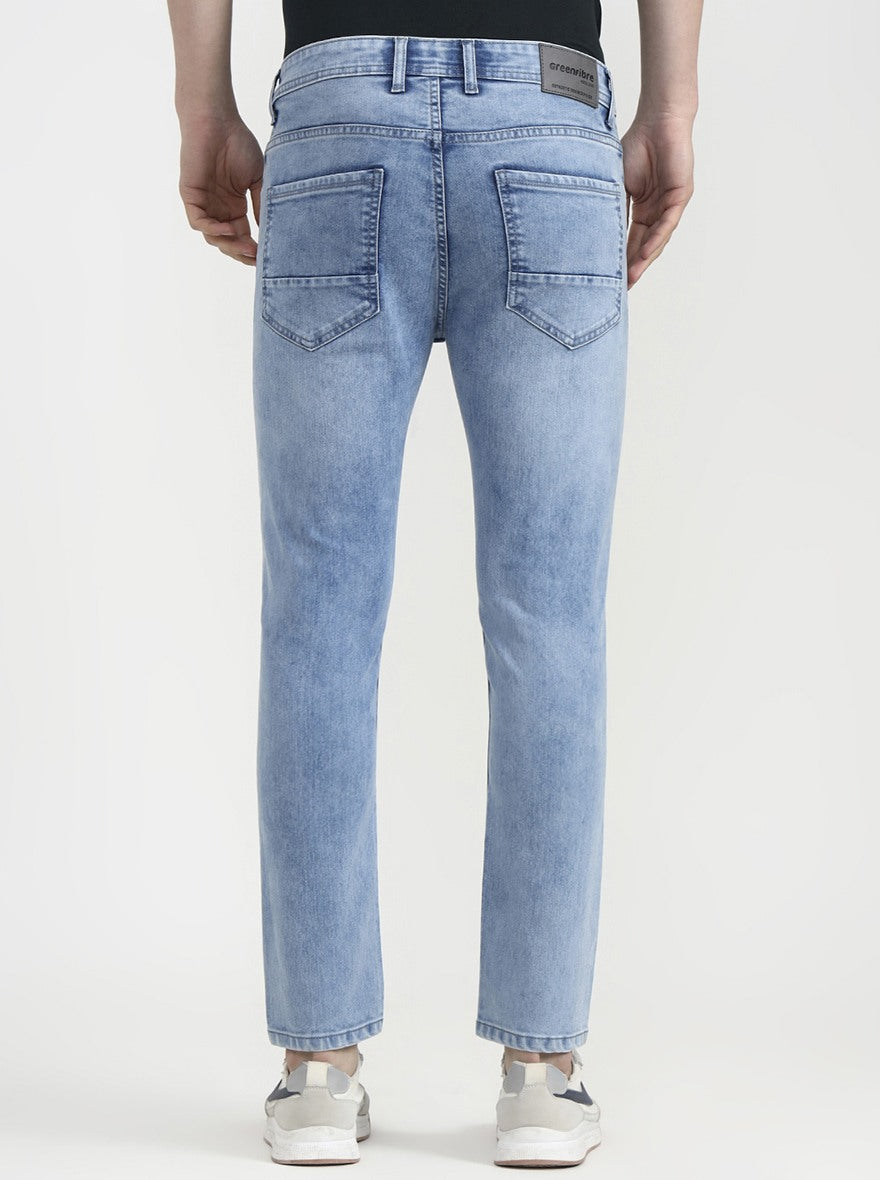 Light Blue Solid Urban Fit Jeans | Greenfibre
