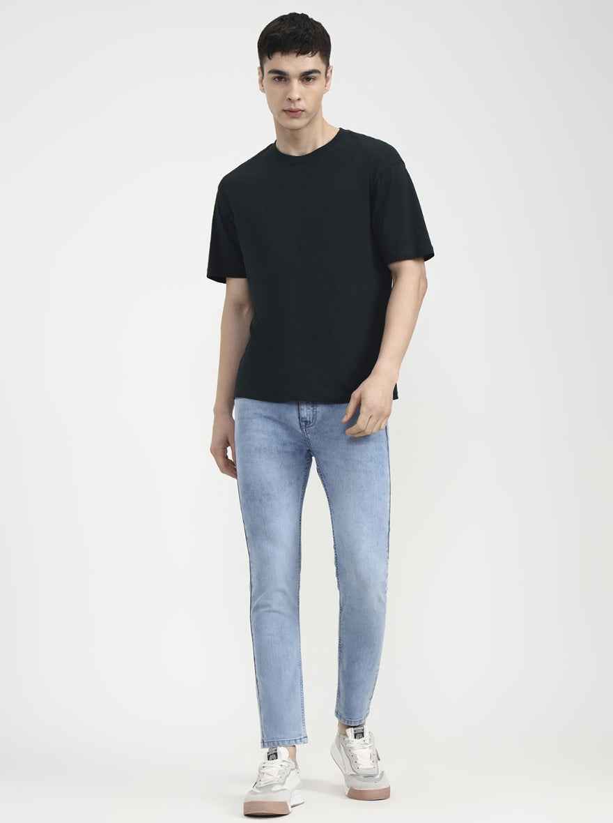 Light Blue Solid Urban Fit Jeans | Greenfibre