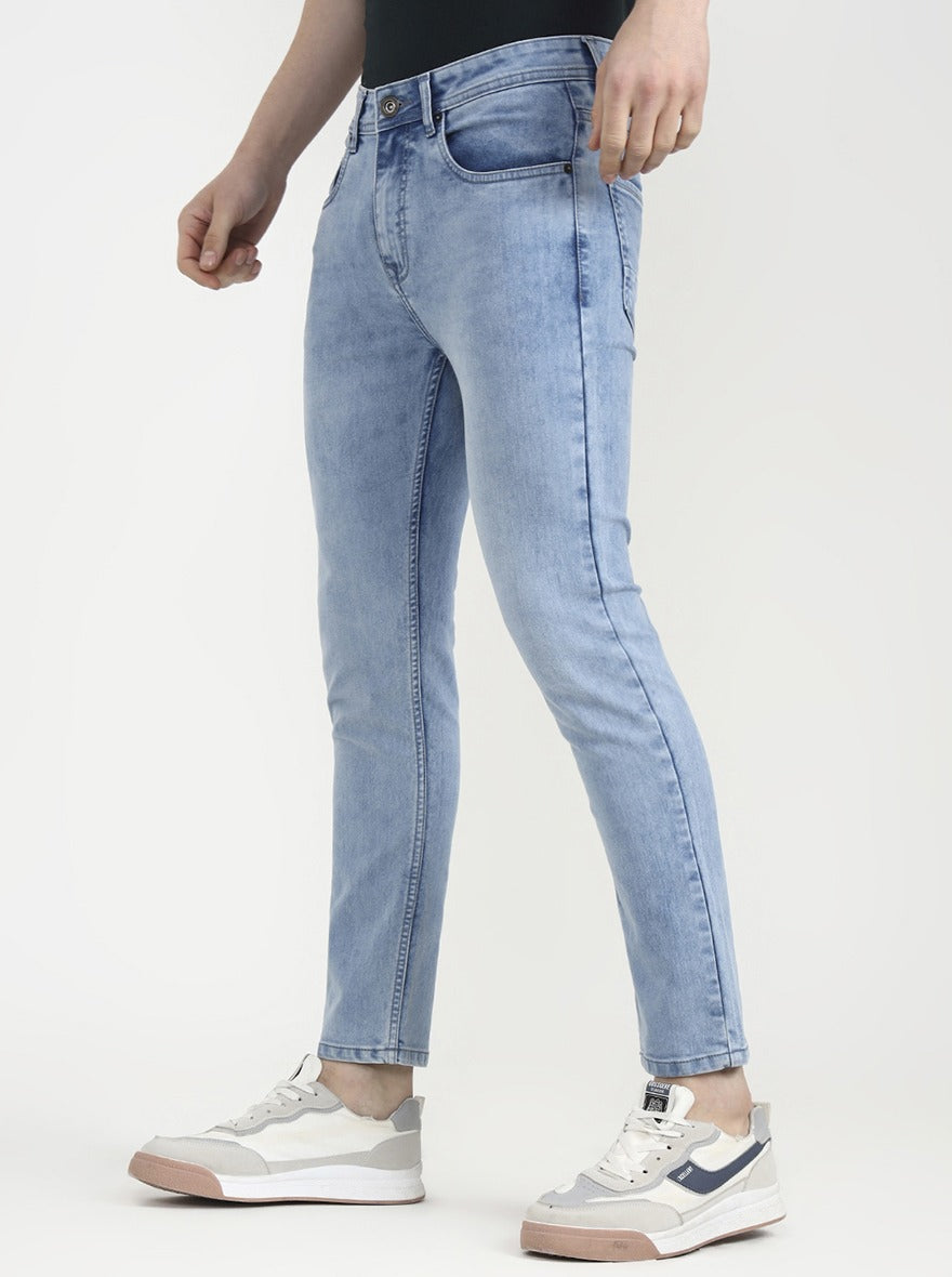 Light Blue Solid Urban Fit Jeans | Greenfibre
