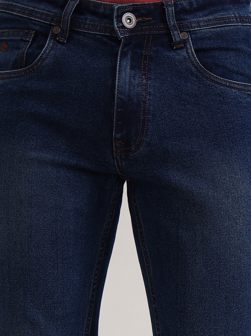 Deep Indigo Washed Slim Fit Jeans | Greenfibre