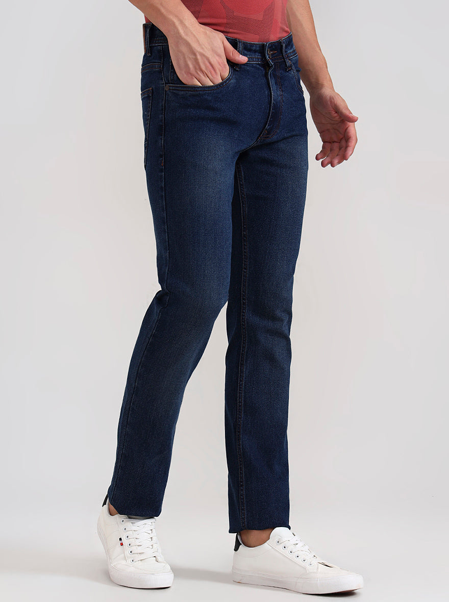 Deep Indigo Washed Slim Fit Jeans | Greenfibre
