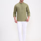 Green Solid Slim Fit Casual Shirt | Greenfibre