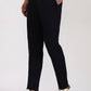 Black Solid Neo Fit Casual Trouser | Greenfibre